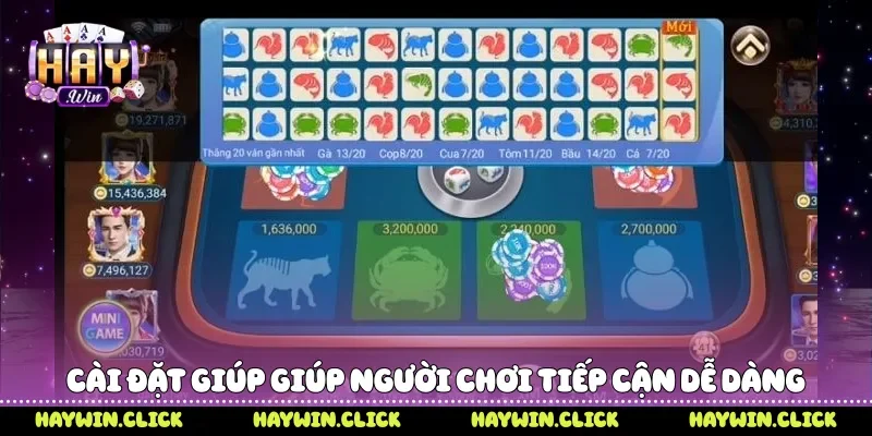 Cài đặt giúp giúp người chơi tiếp cận dễ dàng 