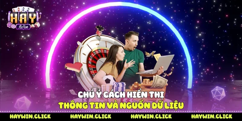 Chú ý cách hiển thị thông tin và nguồn dữ liệu